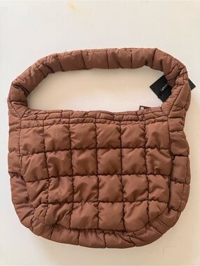Do everything in love Quilted Shoulder Bag in Rust Brown